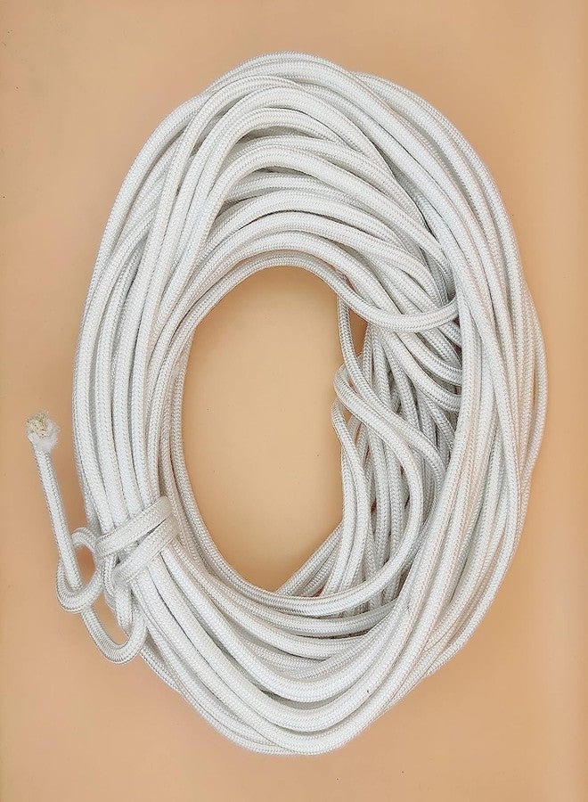 BOBBINY | Premium Cotton Like Tight Rope Braided Cord Twine String for DIY Craft - Versatile, Durable, Eco-Friendly | Bleach White | 6 mm, 25 Meter